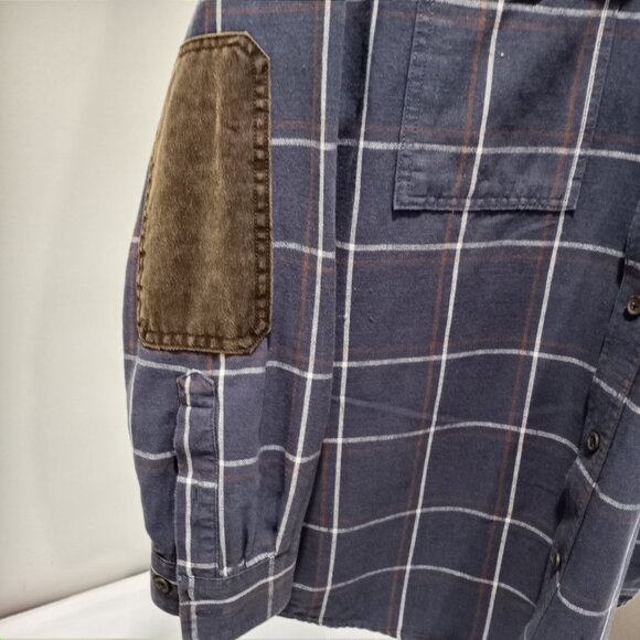 RIDGECUT TOUGHWEAR MEN'S LONG SLEEVE HEAVY FLANNEL SHIRT WITH ELBOW PATCH SIZE L - Picture 6 of 10